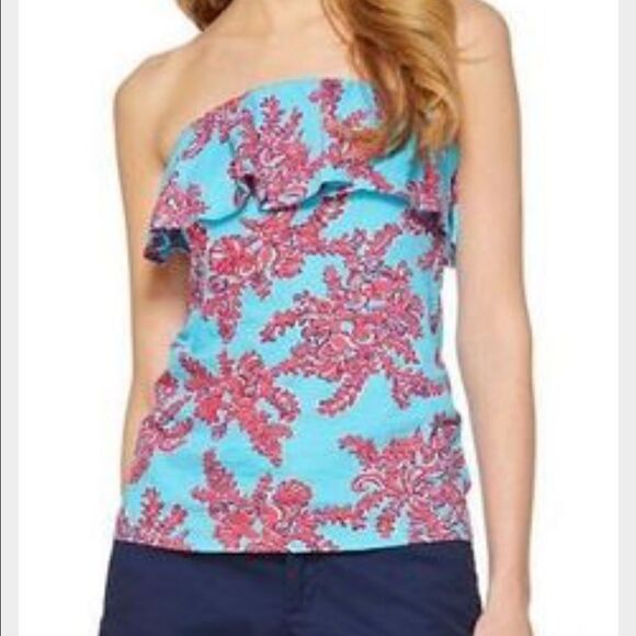 Lilly Pulitzer Wakely Ruffle Strapless Top - Picture 2 of 3